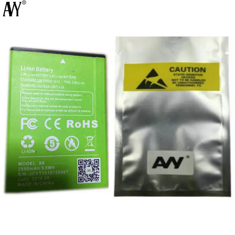 AVY Battery For XGODY X6 5.0inch Mobile Phone Rechargeable Li-ion 2500mAh Batteries
AVY Battery For XGODY X6 5.0inch Mobile Phone Rechargeable Li-ion 2500mAh Batteries