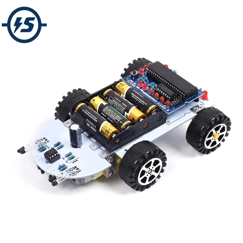 

DIY Kit C51 Intelligent Vehicle Obstacle Avoidance Tracking Intelligent Car Kit Two Motor Drives Smart vehicle Robot Car DIY Kit