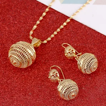 Hot Sale 24k Gold Jewelry Set Necklace Earrings Pendant Fashion African Round Beads Jewelry For Women
Hot Sale 24k Gold Jewelry Set Necklace Earrings Pendant Fashion African Round Beads Jewelry For Women