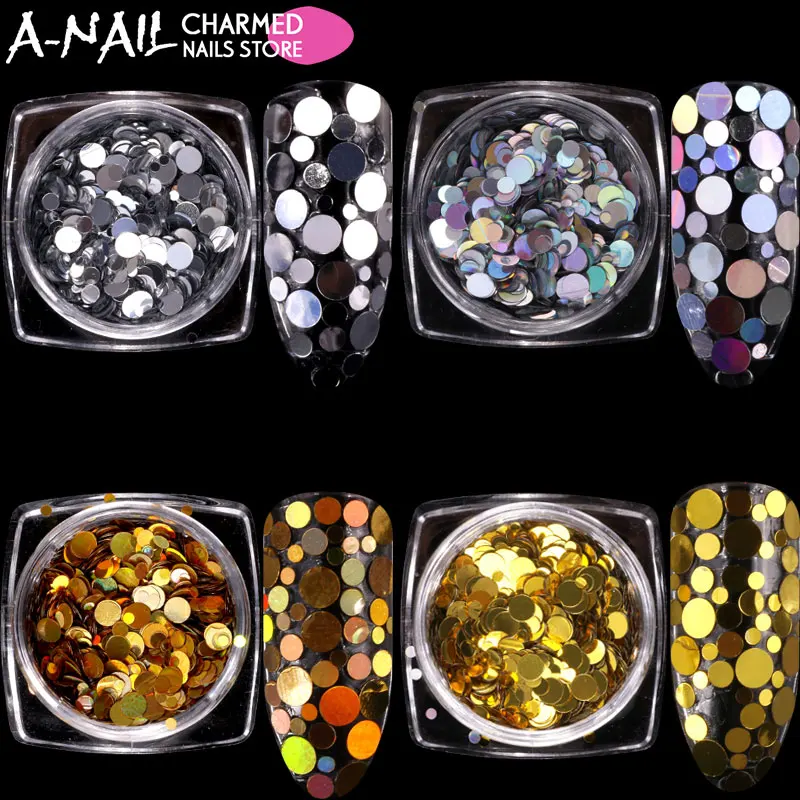 A-Nail 1g/jar Holo Silver Gold Nail Glitter Sequins Flakes Round Laser Paillette Acrylic Nail Polish Tips 3D Nail Art Decoration
A-Nail 1g/jar Holo Silver Gold Nail Glitter Sequins Flakes Round Laser Paillette Acrylic Nail Polish Tips 3D Nail Art Decoration