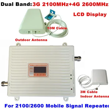 LCD display Dual Band Gain 70dB repeater 3G 2100MHz + 4G 2600MHz cellular signal booster mobile signal amplifier Repeater
LCD display Dual Band Gain 70dB repeater 3G 2100MHz + 4G 2600MHz cellular signal booster mobile signal amplifier Repeater