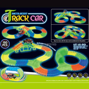 Bend Flex Slot DIY Assembly Puzzle Grows race track Toy Glow in the Dark Educational Toys for Kids 56/128/150pcs + 1 PC Led Car
Bend Flex Slot DIY Assembly Puzzle Grows race track Toy Glow in the Dark Educational Toys for Kids 56/128/150pcs + 1 PC Led Car