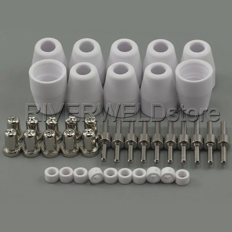 40pcs LG-40 PT-31 Plasma Cuter Consumables Extended Nickel-plated TIP Electrode Shield Cup Gas Ring kit CUT-50 CT-312
40pcs LG-40 PT-31 Plasma Cuter Consumables Extended Nickel-plated TIP Electrode Shield Cup Gas Ring kit CUT-50 CT-312