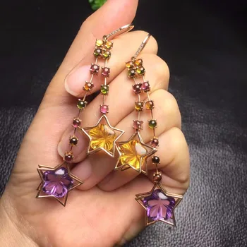 Fine Jewelry Collection Real 18K Rose Gold 100% Natural Amethyst Tourmaline Gemstones Brazil Origin Drop Earrings for Women
Fine Jewelry Collection Real 18K Rose Gold 100% Natural Amethyst Tourmaline Gemstones Brazil Origin Drop Earrings for Women