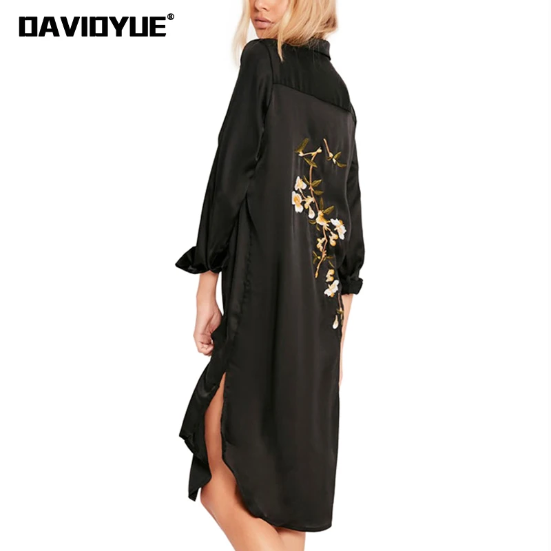 Vintage black Floral Embroidery long shirt womne tops and blouse Autumn Split long sleeve shirt casual boho blouse women 2018
Vintage black Floral Embroidery long shirt womne tops and blouse Autumn Split long sleeve shirt casual boho blouse women 2018