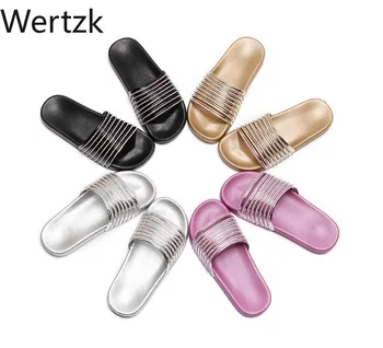 2019 Fashion Women Slippers Summer Bling Rhinestone Lady Sandals Platform Golden Silver Shoes Women Beach Slides E493
2019 Fashion Women Slippers Summer Bling Rhinestone Lady Sandals Platform Golden Silver Shoes Women Beach Slides E493