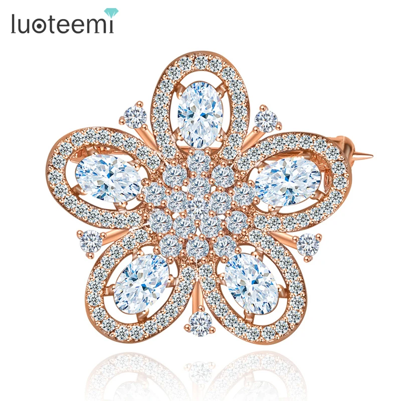 LUOTEEMI Wholesale Jewelry Store New Fashion Hot-Selling Brooch Flower European Style CZ Wedding Bridal White&Rose Gold-Color
LUOTEEMI Wholesale Jewelry Store New Fashion Hot-Selling Brooch Flower European Style CZ Wedding Bridal White&Rose Gold-Color