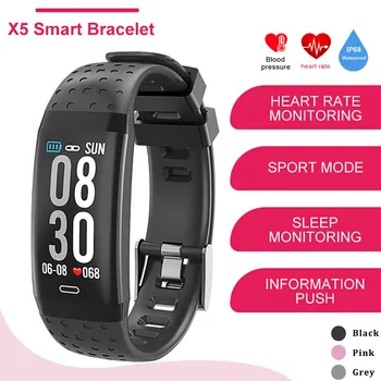 X5 Smart Wristband Bluetooth 5.0 IP67 Waterproof Blood Pressure Heart Rate Detection Bracelet Sports Activity Tracker
X5 Smart Wristband Bluetooth 5.0 IP67 Waterproof Blood Pressure Heart Rate Detection Bracelet Sports Activity Tracker