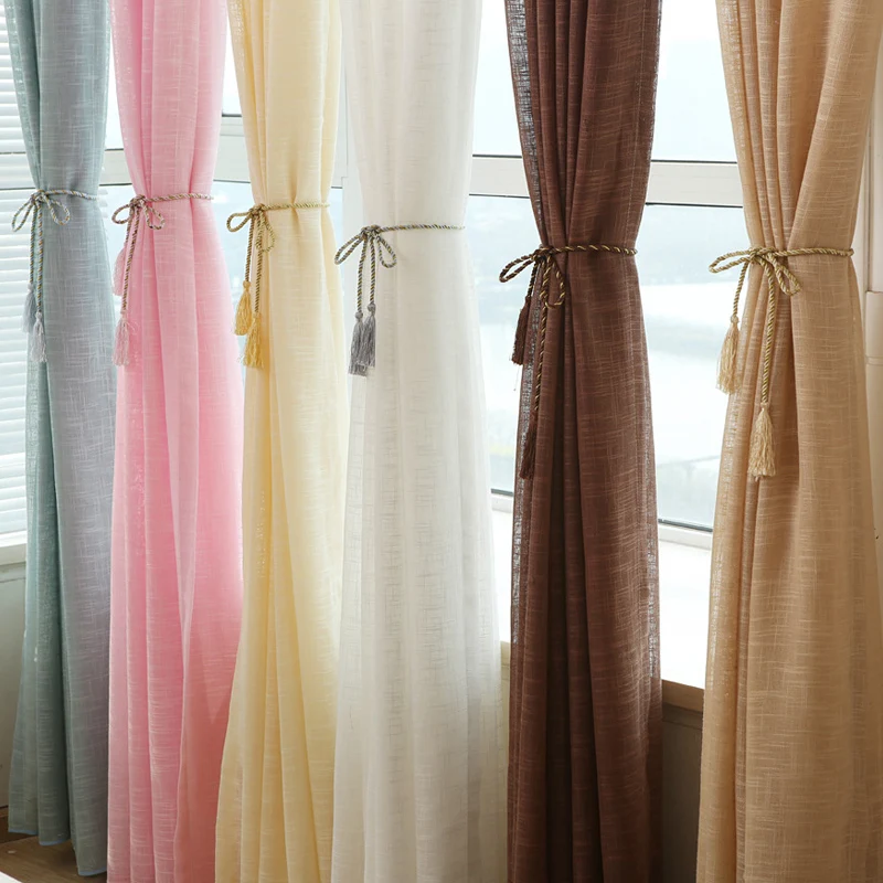 5 color Linen curtains Solid Tulle Window Curtains for Kitchen Door Living Room Bedroom Sheer Voile Curtain Flax Yarn Curtain
5 color Linen curtains Solid Tulle Window Curtains for Kitchen Door Living Room Bedroom Sheer Voile Curtain Flax Yarn Curtain