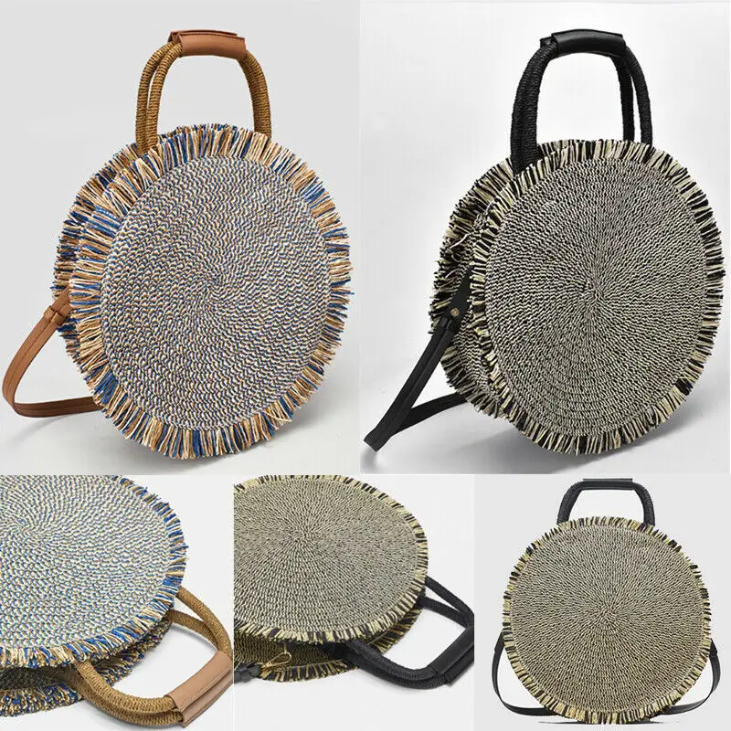 Fashiao Lady Round Rattan Bag Handmade Straw Woven Circle Crossbody Handag for Women Beach Holiday
Fashiao Lady Round Rattan Bag Handmade Straw Woven Circle Crossbody Handag for Women Beach Holiday