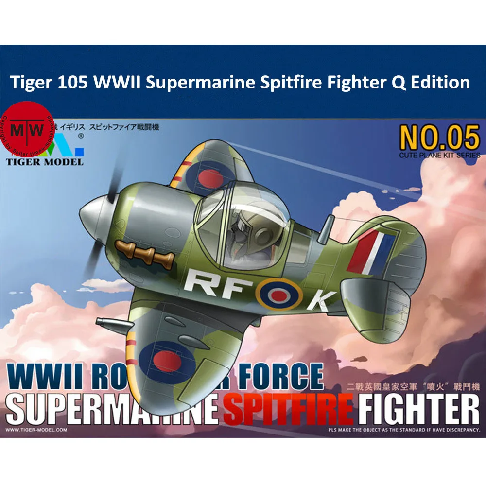 Tiger Model 105 WWII Royal Air Force Spitfire Fighter Q Edition Cute Series Plastic Airplane Aircraft Assembly Model Kit
Tiger Model 105 WWII Royal Air Force Spitfire Fighter Q Edition Cute Series Plastic Airplane Aircraft Assembly Model Kit