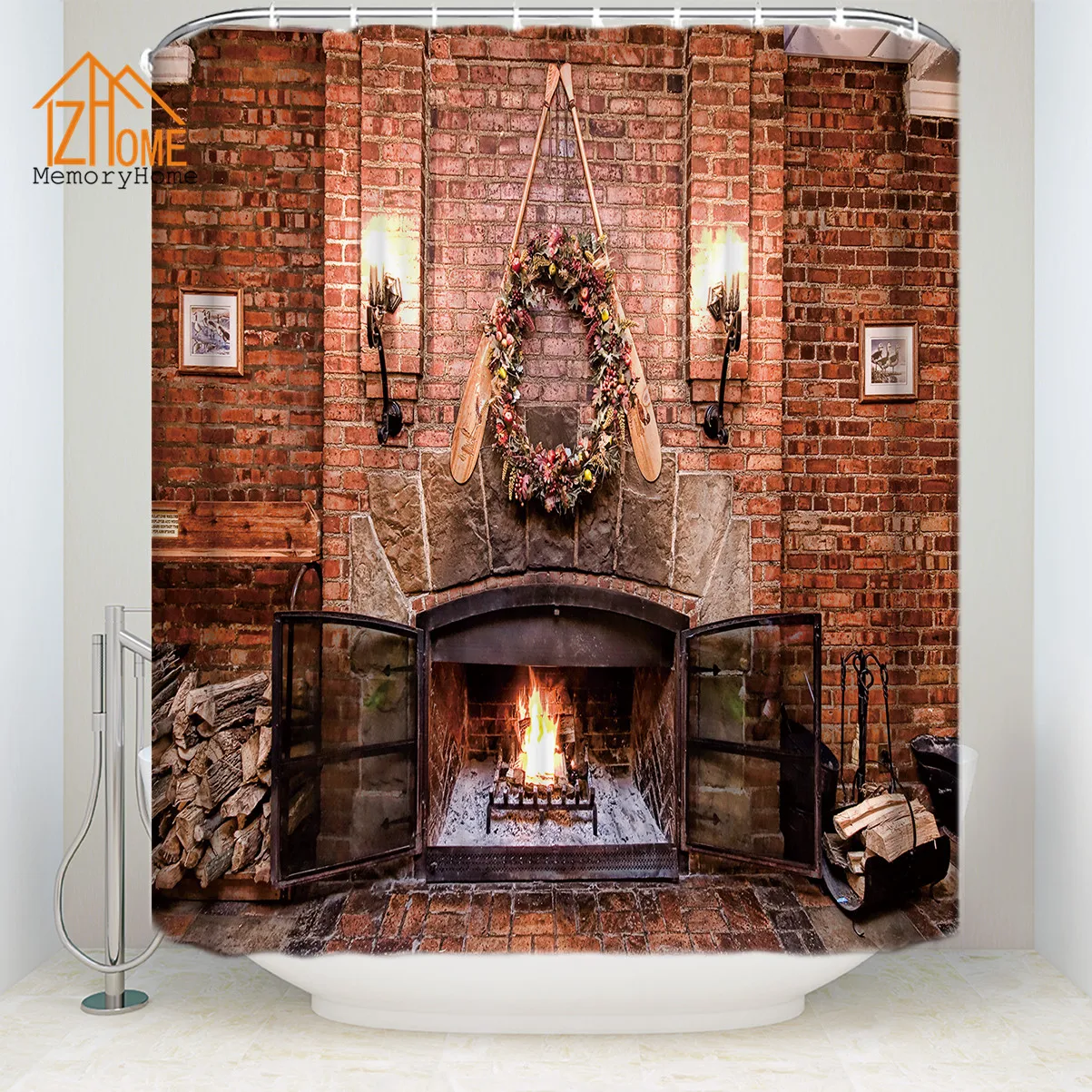 Memory Home New European Fireplace Waterproof Polyester Fabric 3d Shower Curtain Eco-friendly with Rings for Home Decor
Memory Home New European Fireplace Waterproof Polyester Fabric 3d Shower Curtain Eco-friendly with Rings for Home Decor