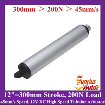 12V DC 12"/ 300mm Stroke Length With 200N/ 20KG Load Rating Linear Actuator, 45mm/s Speed of Tubular Actuator
12V DC 12"/ 300mm Stroke Length With 200N/ 20KG Load Rating Linear Actuator, 45mm/s Speed of Tubular Actuator