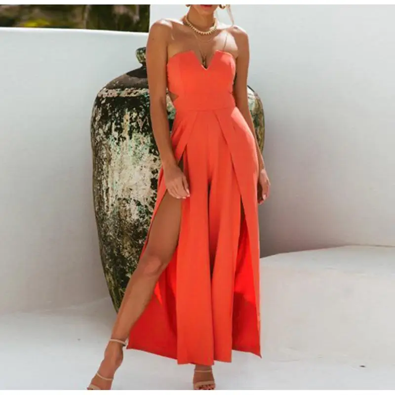 Femajor Women Fashion Sexy Off Shoulder Tube Top Jumpsuit Orange Slit Wide Leg High Long Rompers Female Plus Size Chic Jumpsuit
Femajor Women Fashion Sexy Off Shoulder Tube Top Jumpsuit Orange Slit Wide Leg High Long Rompers Female Plus Size Chic Jumpsuit