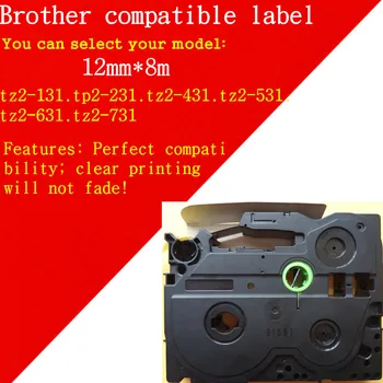 5Pcs compatible TZ tape 12mm Black on White AZe-631 For p touch label printer cable marker printer PT-D200 pt-100
5Pcs compatible TZ tape 12mm Black on White AZe-631 For p touch label printer cable marker printer PT-D200 pt-100