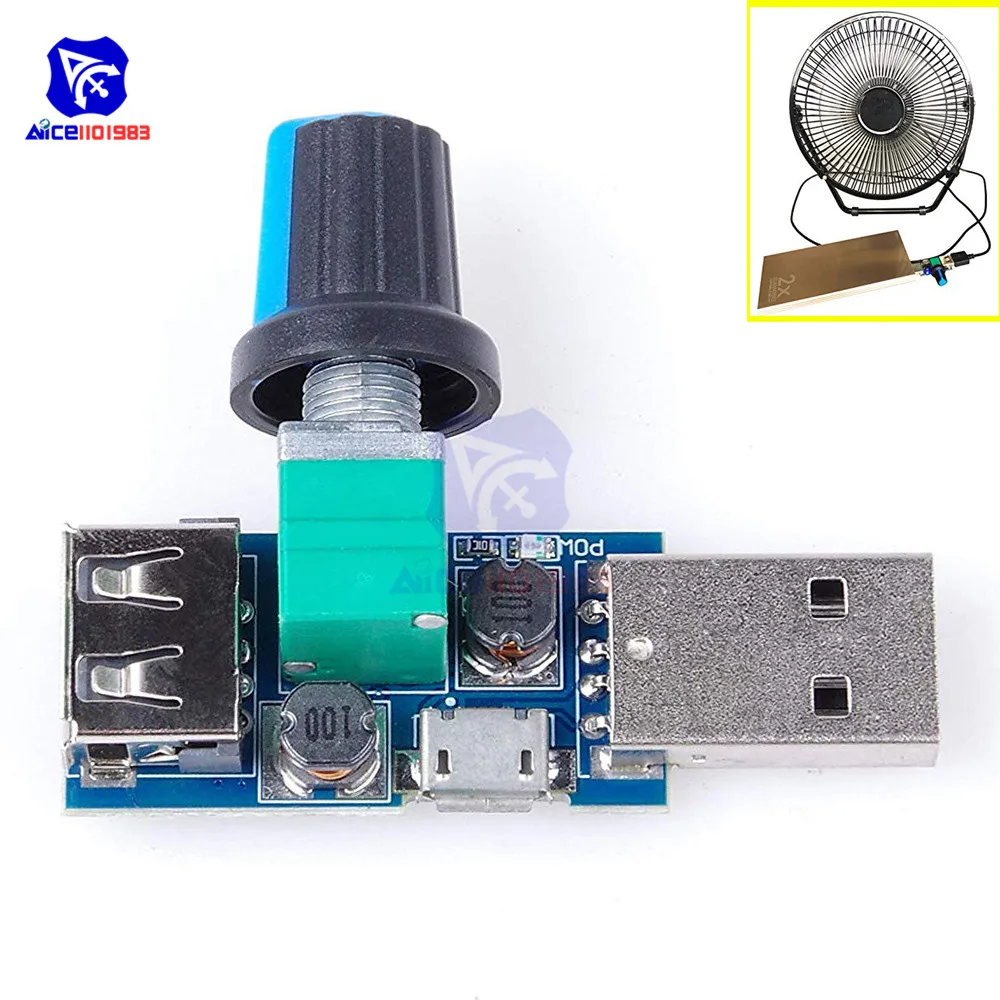 USB Fan Stepless Speed Controller Regulator Module DC 4-12V to 2.5-8V 5W with Male Female USB A Micro USB Adapter Potentiometer
USB Fan Stepless Speed Controller Regulator Module DC 4-12V to 2.5-8V 5W with Male Female USB A Micro USB Adapter Potentiometer