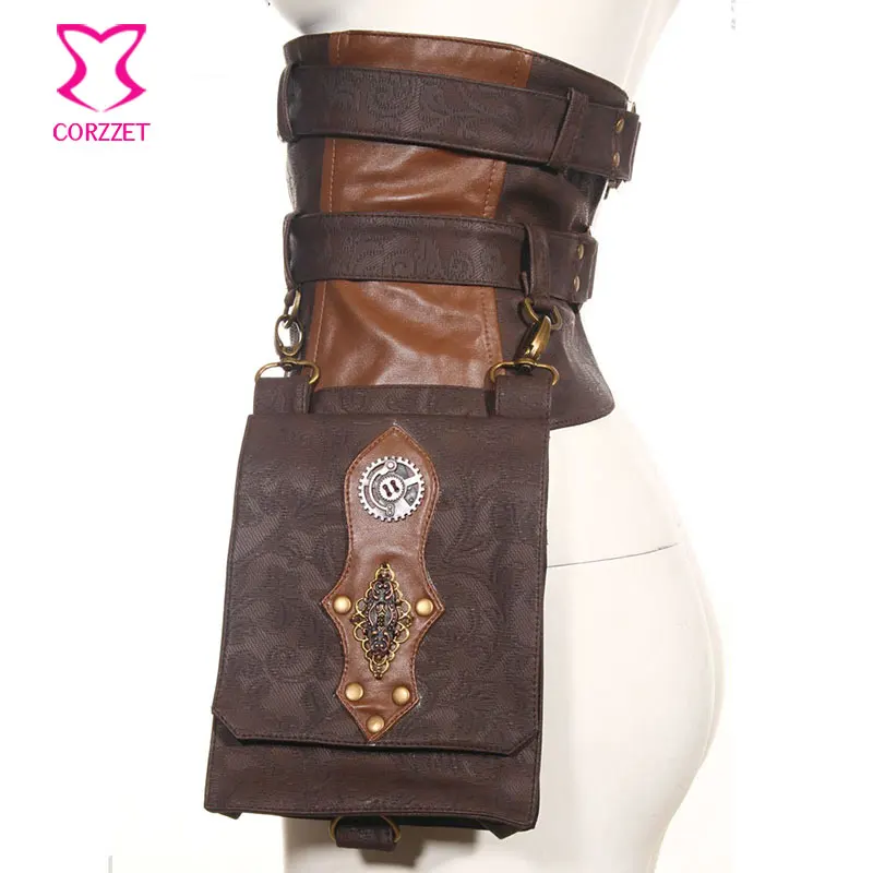 Vintage Brown Brocade & PU Leather Waist Belt Steampunk Bag Punk Motorcycle Knight Bag Cosplay Gothic Corsets Costume Accessorie
Vintage Brown Brocade & PU Leather Waist Belt Steampunk Bag Punk Motorcycle Knight Bag Cosplay Gothic Corsets Costume Accessorie