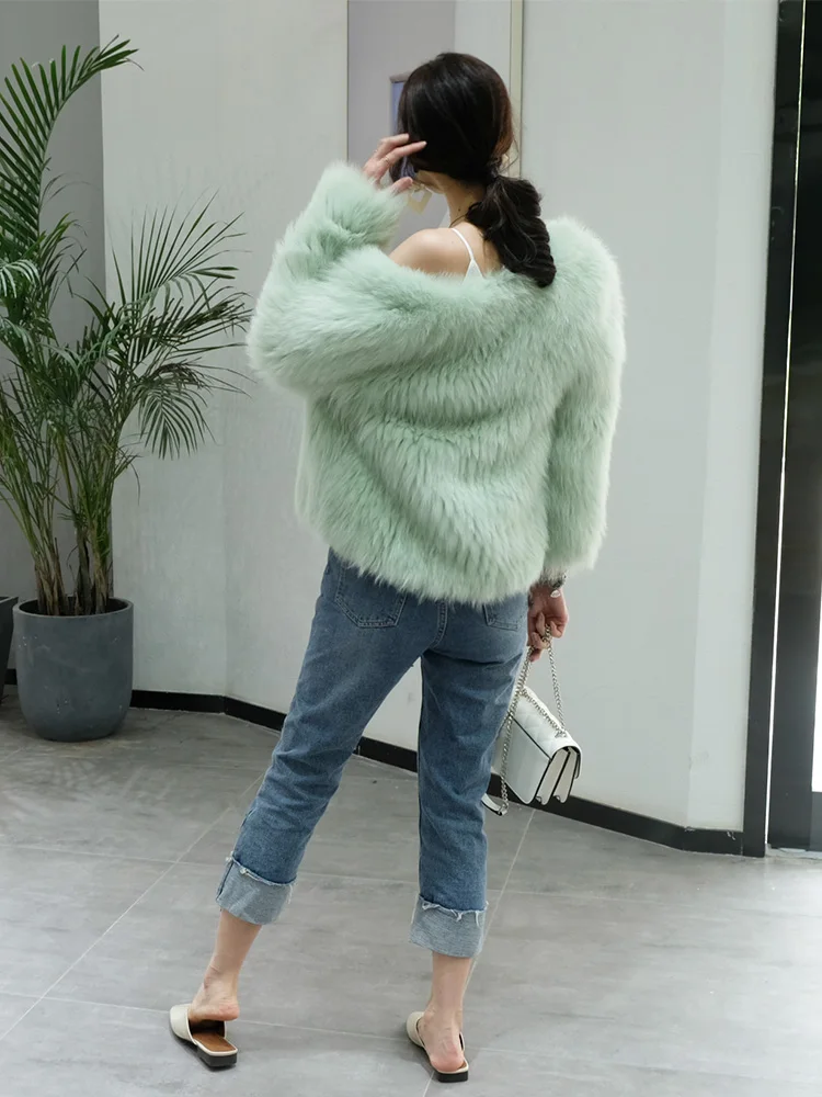 Women Winter Short Fur Coats and Jackets Knitted Thick Warm Female Outwear Fluffy Overcoat Streetwear Feminine Real Fox F
Women Winter Short Fur Coats and Jackets Knitted Thick Warm Female Outwear Fluffy Overcoat Streetwear Feminine Real Fox F