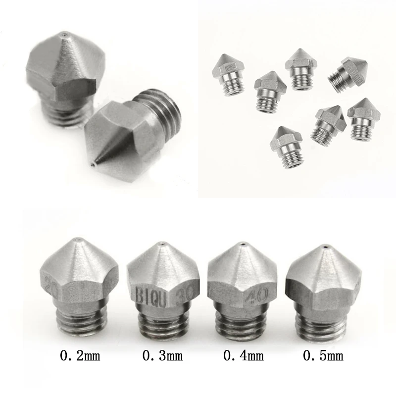 Mayitr 1pc Stainless Steel MK10 Extruder Nozzle 0.2/0.4/0.5/0.6/0.8mm For 1.75mm Filament 3D Printer Parts
Mayitr 1pc Stainless Steel MK10 Extruder Nozzle 0.2/0.4/0.5/0.6/0.8mm For 1.75mm Filament 3D Printer Parts