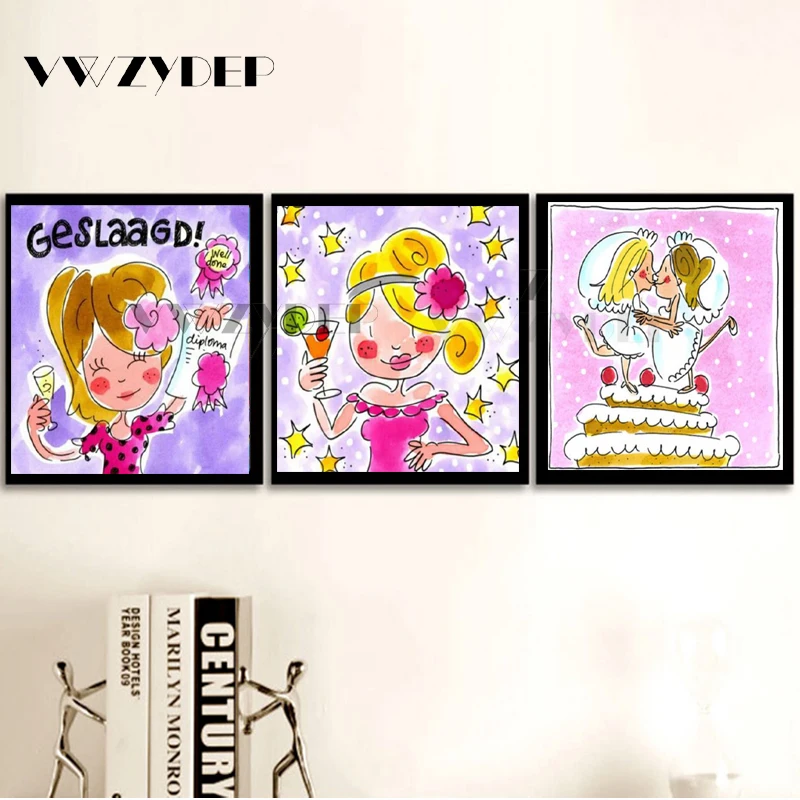 

Full square drill Diamond embroidery Blond Amsterdam 5D DIY daimond Painting Cross Stitch Rhinestone Mosaic Baby room gift 3 pcs