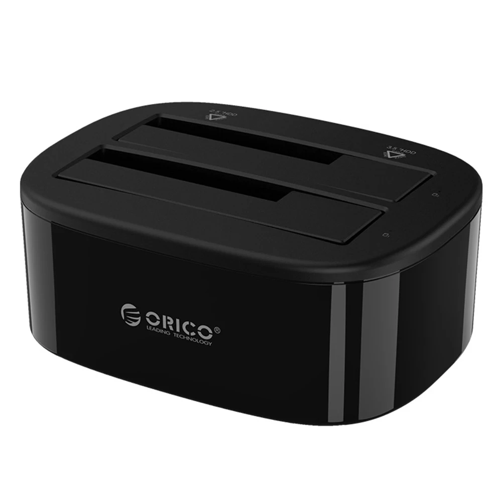 

ORICO 6228US3-BK HDD Enclosure Dual-Bay 5Gbps USB 3.0 To SATA Hard Drive Docking Station For 2.5/3.5 Inch HDD Black EU Plug Case