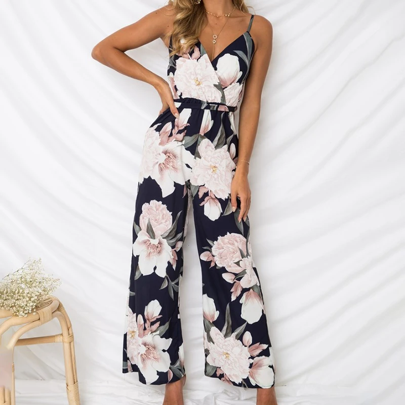 Melegant Floral Print Spaghetti Strap Rompers For Women Jumpsuits Female Rompers Wide Leg Backless Deep V Neck Long Jumpsuit
Melegant Floral Print Spaghetti Strap Rompers For Women Jumpsuits Female Rompers Wide Leg Backless Deep V Neck Long Jumpsuit