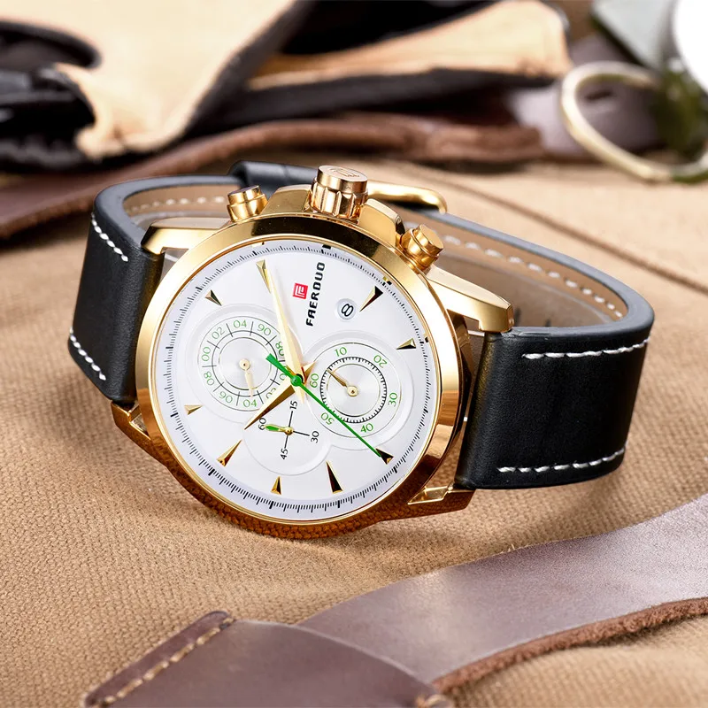 Luxury Men Watch High quality Leather Strap Quartz Water Resistant Business Wristwatch Chronograph Male Clock Relogio masculino
Luxury Men Watch High quality Leather Strap Quartz Water Resistant Business Wristwatch Chronograph Male Clock Relogio masculino