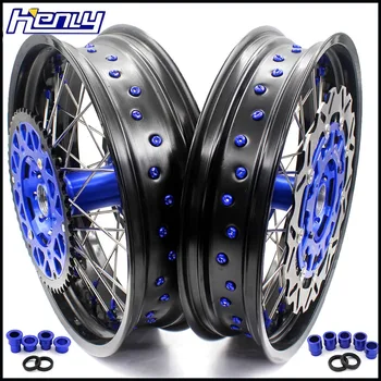 3.5/5.0 Complete Supermoto Wheels Supermotard Rim Set For YAMAHA YZ250F 01-19 YZ450F 03-19 Blue Nipple Front 320MM Oversize Disc
3.5/5.0 Complete Supermoto Wheels Supermotard Rim Set For YAMAHA YZ250F 01-19 YZ450F 03-19 Blue Nipple Front 320MM Oversize Disc