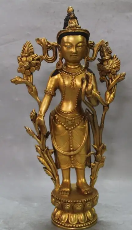 S2545 14" Marked Chinese Pure Bronze 24K Gold Station Lotus Green Tara Buddha Statue
S2545 14" Marked Chinese Pure Bronze 24K Gold Station Lotus Green Tara Buddha Statue