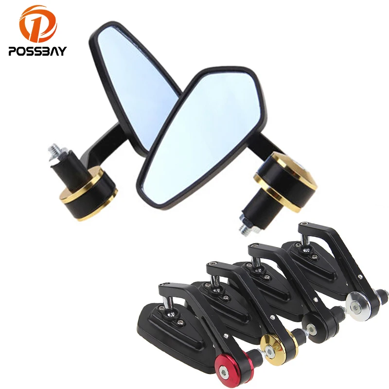 

POSSBAY 7/8''CNC Universal Motorcycle Mirrors Handlebar End Rear View Side Mirror Cafe Racer For Harley Suzuki KTM Aprilia Honda