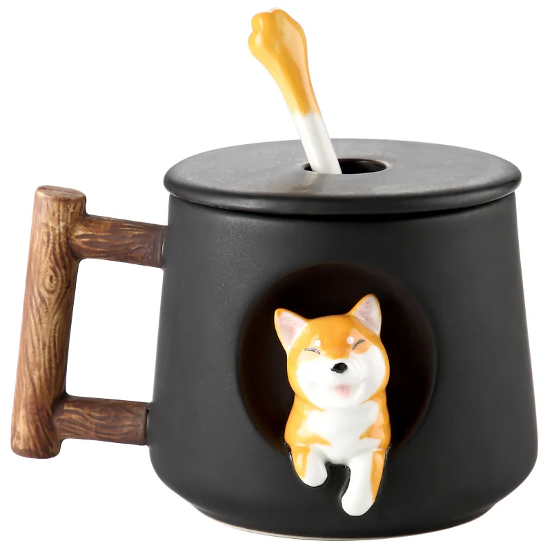 1 Pcs With Cartoon Puppy Dog On Front Ceramic Coffee Tea Mug Lovers Girl Wood Grain Handle Cups With Lid Spoon
1 Pcs With Cartoon Puppy Dog On Front Ceramic Coffee Tea Mug Lovers Girl Wood Grain Handle Cups With Lid Spoon
