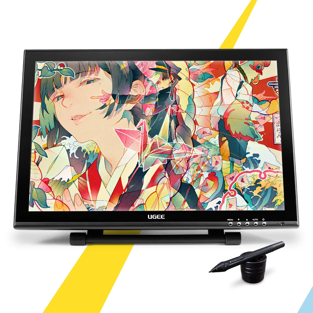 

UGEE 1910B 19" Graphics Drawing Tablet Screen Monitor with Adjustable Stand 2 Drawing Pen