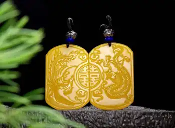 Koraba Fine Jewelry A Pair of Lover's Xinjiang Hetian Yellow Jade Carved Dragon and Phoenix Pendant Free Shipping
Koraba Fine Jewelry A Pair of Lover's Xinjiang Hetian Yellow Jade Carved Dragon and Phoenix Pendant Free Shipping