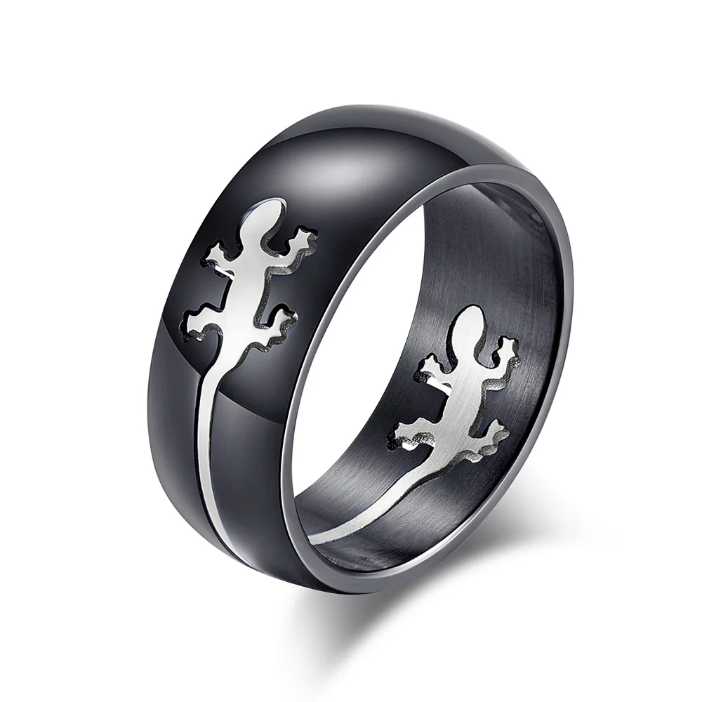 GELICITY Black Titanium Steel Animal Lizard Men Silver Roce Animal Ring Inlay Silver Gold Lizard 8mm Gecko Design Punk Ring
GELICITY Black Titanium Steel Animal Lizard Men Silver Roce Animal Ring Inlay Silver Gold Lizard 8mm Gecko Design Punk Ring