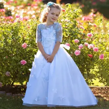 half sleeve a-line Flower Girls Dresses for Weddings First Communion Dress for girls Kids Evening Gowns Prom Dress 
half sleeve a-line Flower Girls Dresses for Weddings First Communion Dress for girls Kids Evening Gowns Prom Dress