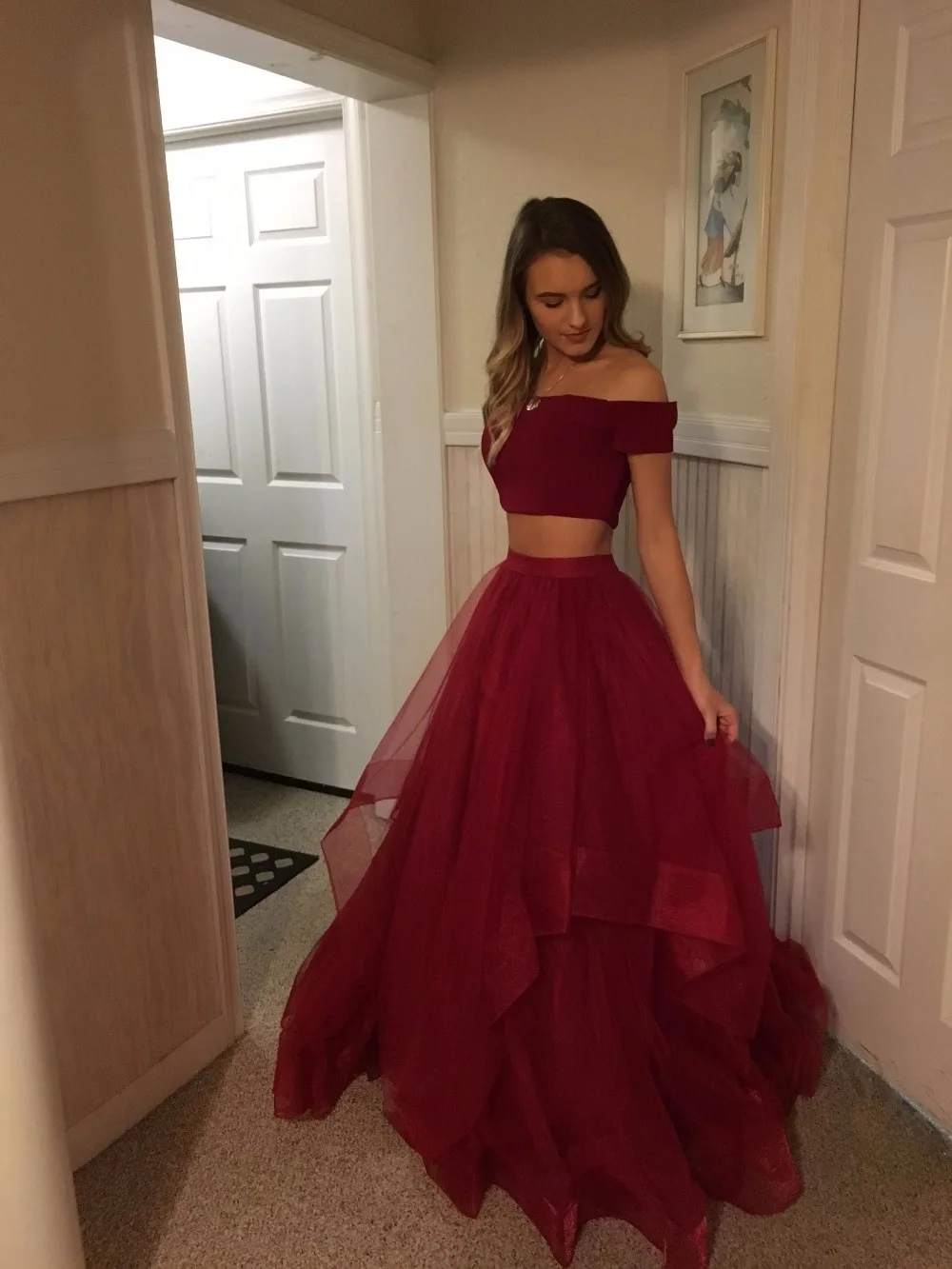 Evening Dress Long Boat Neck Two pieces Tulle Party Gowns Formal Elegant Prom Gowns vestidos de fiesta largos elegantes de gala
Evening Dress Long Boat Neck Two pieces Tulle Party Gowns Formal Elegant Prom Gowns vestidos de fiesta largos elegantes de gala
