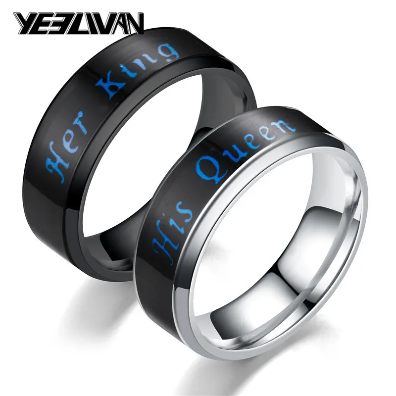 Fashion Temperature Induction Wedding Rings New Intelligence His