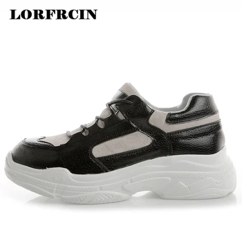 Women's Chunky Sneakers Genuine Leather Platform Shoes Woman Thick Soled Dad Shoes Ladies Creepers Chaussure Femme Autumn 2018
Women's Chunky Sneakers Genuine Leather Platform Shoes Woman Thick Soled Dad Shoes Ladies Creepers Chaussure Femme Autumn 2018