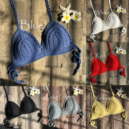 Women Summer Sexy Bikini Backless Crochet Halter Knit Beach Solid Color Micro Summer Hot Female Bra CropTop NEW Bandge
Women Summer Sexy Bikini Backless Crochet Halter Knit Beach Solid Color Micro Summer Hot Female Bra CropTop NEW Bandge