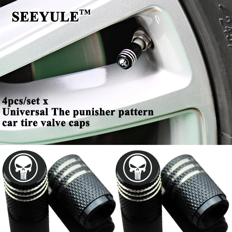 4pcs/set Styling The Punisher Style Car Wheel Tire Valve Cap Cover Mouth Refit Accessories for Tesla Toyota for VW Audi for BMW
4pcs/set Styling The Punisher Style Car Wheel Tire Valve Cap Cover Mouth Refit Accessories for Tesla Toyota for VW Audi for BMW