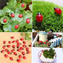 10 個ミニカボションてんとう虫妖精ガーデンミニチュア庭の装飾装飾マイクロ風景盆栽置物樹脂工芸(China)