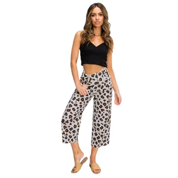 New Women Casual Pocket Pants Leopard Print Wide Leg Pants Ladies Fashion Autumn High Waist Slim Nine Pants
New Women Casual Pocket Pants Leopard Print Wide Leg Pants Ladies Fashion Autumn High Waist Slim Nine Pants