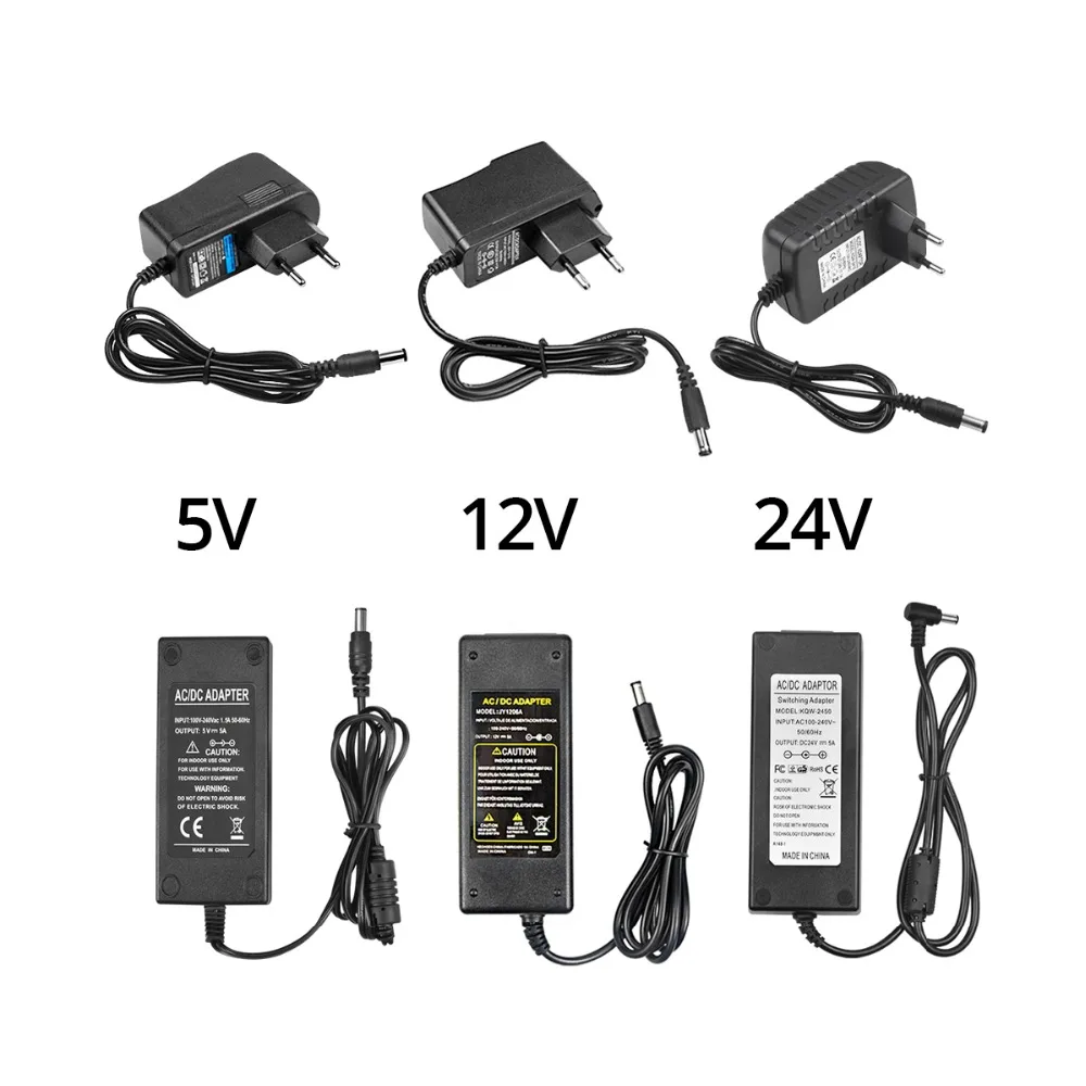 

Universal 100-240V AC to DC Power Adapter Supply Charger adapter 5V 12V 24V 1A 2A 3A 5A AC/DC Converter US EU Plug 5.5mm x 2.1mm