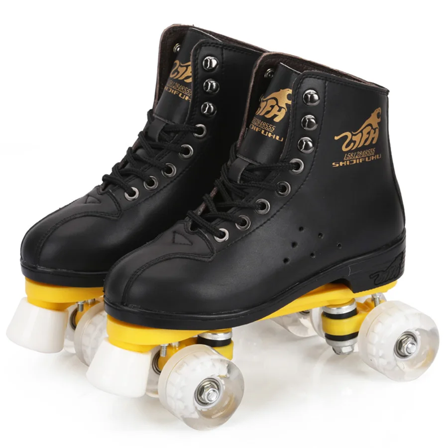 Roller Skates Black Genuine Leather With White Led Lighting Wheel Double Line Patines Adult 4 Wheels Two line Skating Shoes
Roller Skates Black Genuine Leather With White Led Lighting Wheel Double Line Patines Adult 4 Wheels Two line Skating Shoes