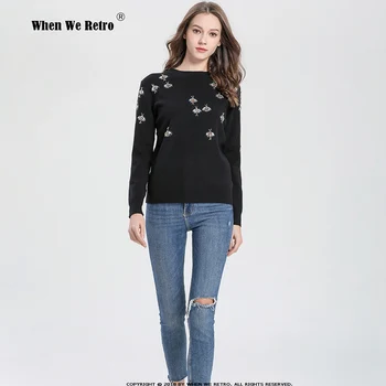 When We Retro Spring Autumn Black Sweaters Pullovers Knitted Women 70415 Beading Little bee Casual Black Pullovers
When We Retro Spring Autumn Black Sweaters Pullovers Knitted Women 70415 Beading Little bee Casual Black Pullovers