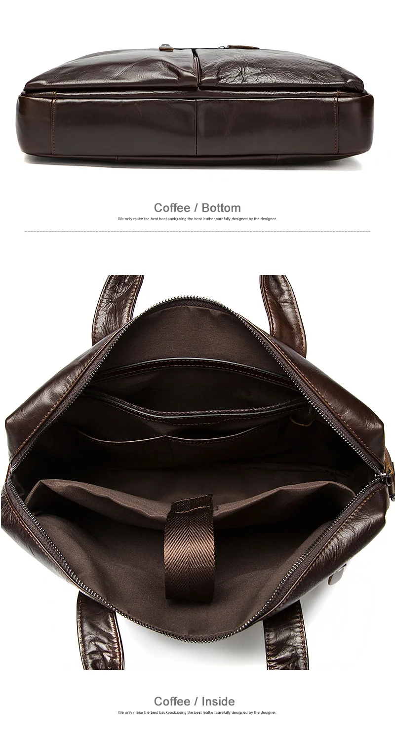 Genuine Leather Business Briefcase Shoulder Bag for Men HisHerWear