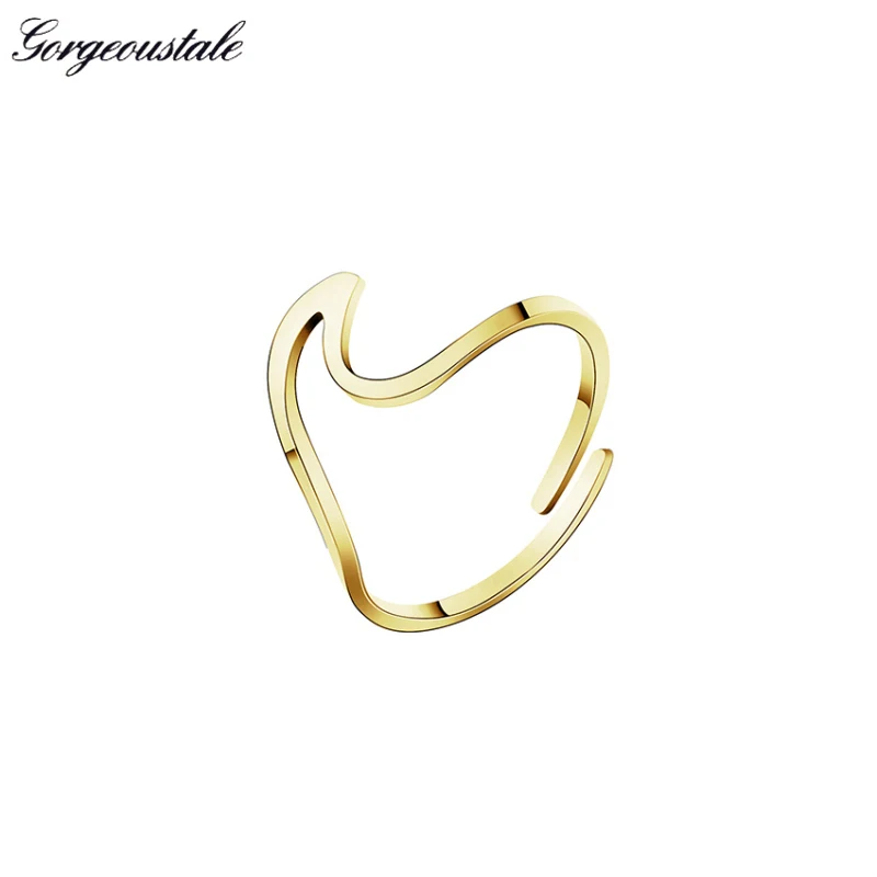 Minimalist Simple Stainless Steel Wave Rings For Women Gold Color Adjustable Size Ring Smooth Engagement Gift For Ladies
Minimalist Simple Stainless Steel Wave Rings For Women Gold Color Adjustable Size Ring Smooth Engagement Gift For Ladies