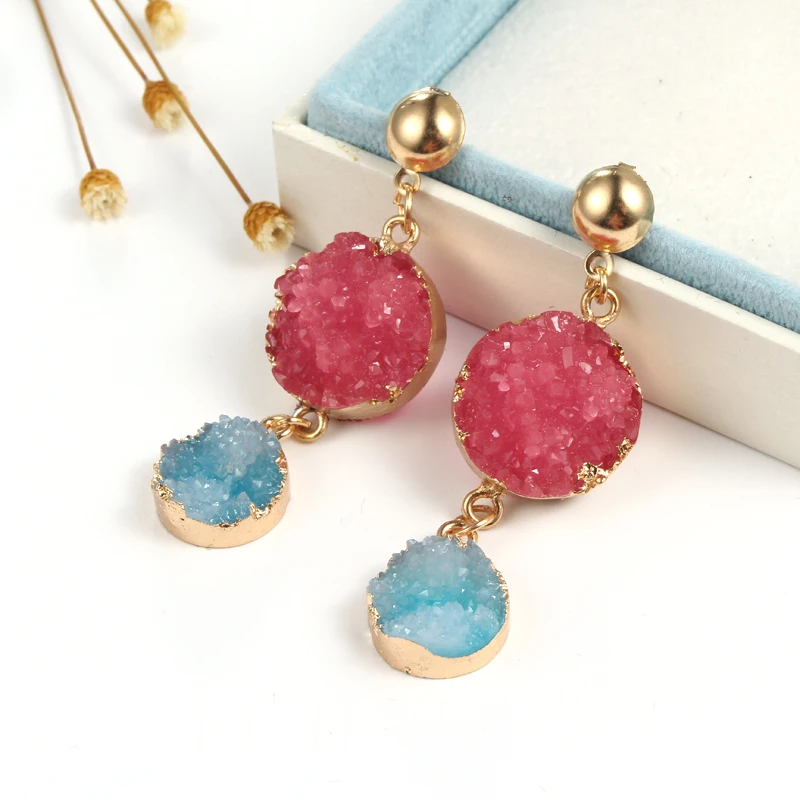 1Pair Fashion Two Round Resin Drop Earings For Mature Women Gold Color Geometric Dangle Earing Long Pendant Earring Jewelry E116
1Pair Fashion Two Round Resin Drop Earings For Mature Women Gold Color Geometric Dangle Earing Long Pendant Earring Jewelry E116