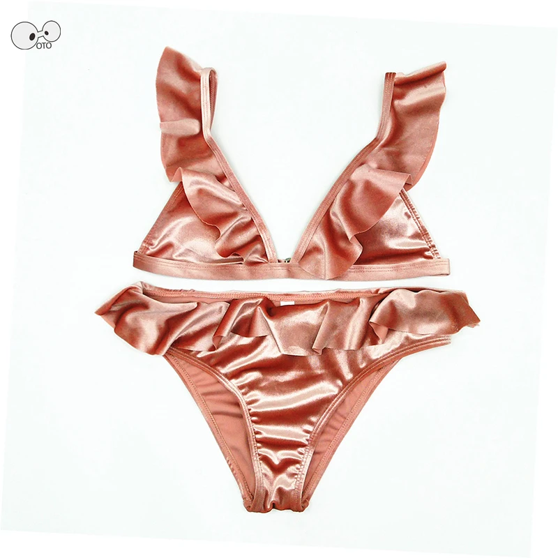 2019 Summer Soft Ruffle Bright Triangle Bikini Set Women Push Up Swimsuit Swimwear Sexy Biquini Two Piece Beachwear Bathing Suit
2019 Summer Soft Ruffle Bright Triangle Bikini Set Women Push Up Swimsuit Swimwear Sexy Biquini Two Piece Beachwear Bathing Suit