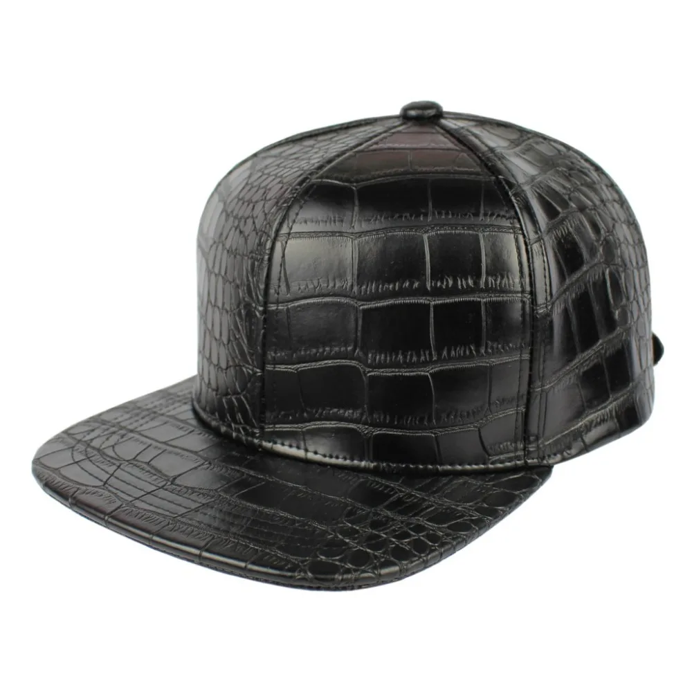 Urban Faux Crocodile Leather Flat Brim Baseball Cap Streetwear Adjustable Metal Buckle Black Hip Hop Snapback Men Punk Hat
Urban Faux Crocodile Leather Flat Brim Baseball Cap Streetwear Adjustable Metal Buckle Black Hip Hop Snapback Men Punk Hat